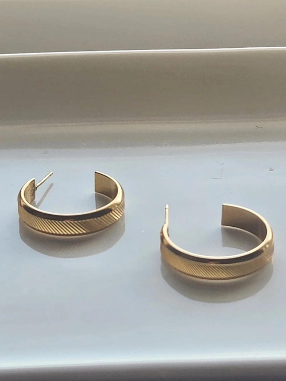 Textured Gold-Tone Hoop Earrings
